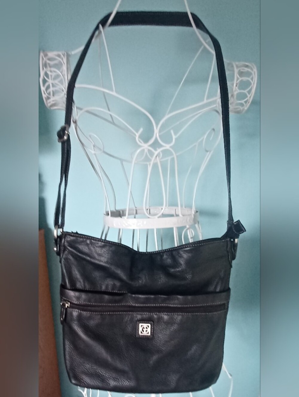 EUC Giani Bernini Black Soft Pebbled Leather Handbag